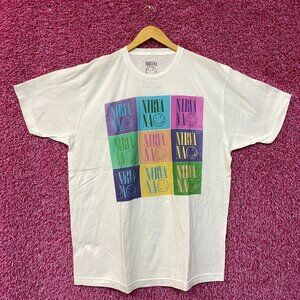 Nirvana Spell-out Nevermind Smiley Pop Art Grunge Tee 2X
